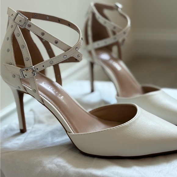 Kelly & Katie | White Strappy Women's Heels - Picture 4 of 6